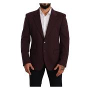 Dolce & Gabbana Indigo Bomull Slim Blazer Jacka Purple, Herr