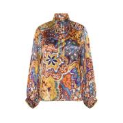 Momoni Thierry Siden Satinblus Multicolor, Dam