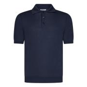 Malo Blå T-shirt och Polo med Fransk Krage Blue, Herr