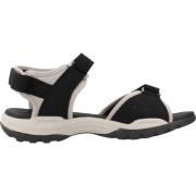 Geox Bekväma platta sandaler för kvinnor Black, Dam