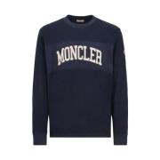 Moncler Klassisk Bomullssweatshirt för Män Blue, Herr