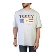 Tommy Hilfiger Herr T-shirt med korta ärmar i bomull Gray, Herr