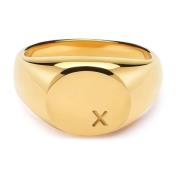 Nialaya Men's Limited Edition X Engraved Ring Yellow, Herr
