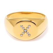 Nialaya Limited Edition X Signet Ring Yellow, Herr