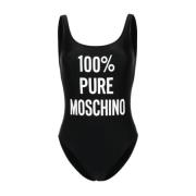 Moschino Svart havskläder med logotryck Black, Dam