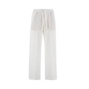 Le Tricot Perugia Wide Trousers White, Dam