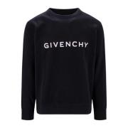 Givenchy Svart Bomullssweatshirt med Logotryck Black, Herr