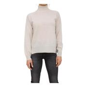 Twinset Vit Cashmere Turtleneck Tröja White, Dam