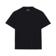 Sunnei Svart bomullst-shirt med stryklogotyper Black, Unisex