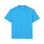 Sunnei Ocean Blue Bomull T-Shirt med Stryklogotyper Blue, Unisex