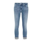 Liu Jo Blå Denim Jeans med Strassdekoration Blue, Dam