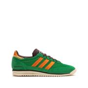 Adidas Grön/Orange Stickade Sneakers Green, Herr