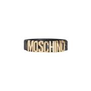 Moschino Svart bälte med guldtext Multicolor, Dam