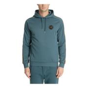 Emporio Armani EA7 Enfärgad Logo Hoodie med Dragsko Stängning Green, H...