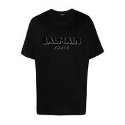Balmain Flockad Metallic T-shirt Black, Herr