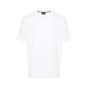 Brioni Broderad Logotyp Vit Bomull T-Shirt White, Herr