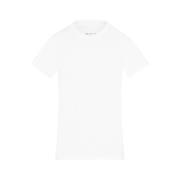 Maison Margiela Vit Bomull Crew Neck T-Shirt White, Dam