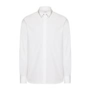 Valentino Garavani Studded bomullspoplin skjorta White, Herr