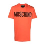 Moschino Orange Bomull T-shirt med Logotryck Orange, Herr
