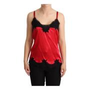 Dolce & Gabbana Silk Blend Spets Kant Camisole Red, Dam