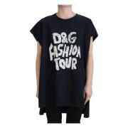 Dolce & Gabbana Mode Rund Hals Bomull T-shirt Black, Dam