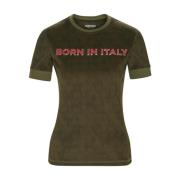 Borgo Fiorano Camo T-shirt Green, Dam