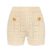 Balmain Öppna shorts Beige, Dam