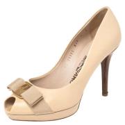 Salvatore Ferragamo Pre-owned Pre-owned Laeder klackskor Beige, Dam