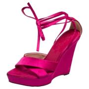 Yves Saint Laurent Vintage Pre-owned Satin sandaler Pink, Dam