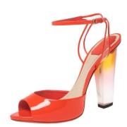 Dior Vintage Pre-owned Laeder sandaler Orange, Dam