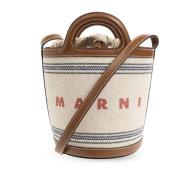 Marni Tropicalia Small bucket bag Beige, Dam