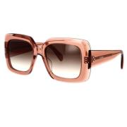 Celine Rektangulära solglasögon i transparent rosa karamell Pink, Dam