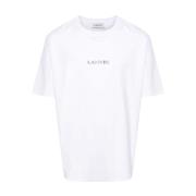 Lanvin Broderad Logotyp Vita T-shirts och Polos White, Herr