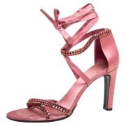 Gucci Vintage Pre-owned Satin sandaler Pink, Dam
