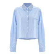 Kocca Randig Bomullsskjorta med Glänsande Applikationer Blue, Dam