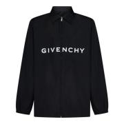 Givenchy Svarta Skjortor med Dragkedja och Archetype Print Black, Herr