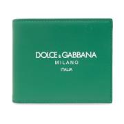 Dolce & Gabbana Plånbok i läder med logotyp Green, Herr