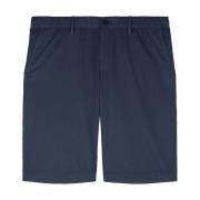 Paul & Shark Bomull Ultra-L Bermuda Shorts med Dragsko Blue, Herr