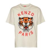 Kenzo Beige Tiger Oversize T-Shirt Beige, Herr