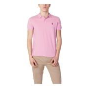 U.s. Polo Assn. Rosa enfärgad polo med knappar Pink, Herr