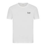 Emporio Armani EA7 Vit Bomull T-Shirt - Korta ärmar, Rund Hals White, ...