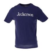 Jeckerson Blå Tryckt Herr T-Shirt - Slim Fit Blue, Herr