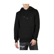 Tommy Hilfiger Herr Sweatshirt i Bomullsblandning med Fast Huva Black,...