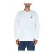 Lyle & Scott Tryckt Rund Hals Sweatshirt White, Herr