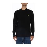 Lyle & Scott Stickad Tröja med Långa ärmar - Svart Black, Herr