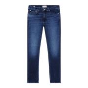 Calvin Klein Jeans Blå Jeans med Dragkedja och Knappar för Män Blue, H...
