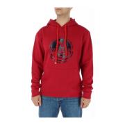 North Sails Röd Print Sweatshirt med Framfickor Red, Herr