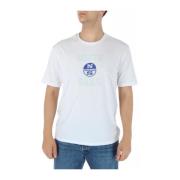 North Sails Tryckt Bomull Rund Hals T-Shirt White, Herr