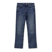 MOS Mosh Flare Jeans i Blå Tvätt med Klassiska Fickor Blue, Dam