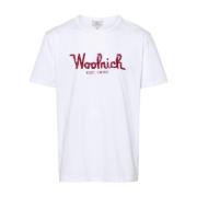 Woolrich Broderad Logotyp T-Shirt White, Herr